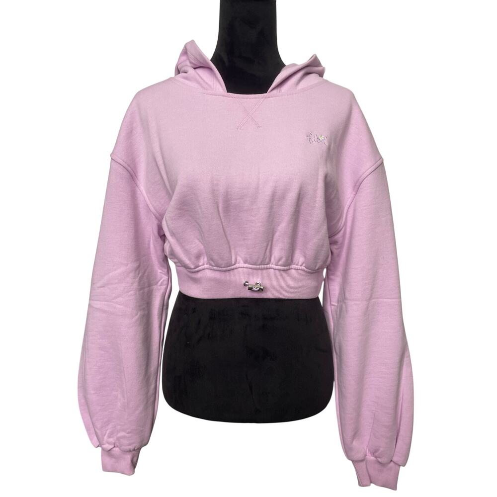 NWT For Love & Lemons Josie Lavender Pink Cropped Hoodie